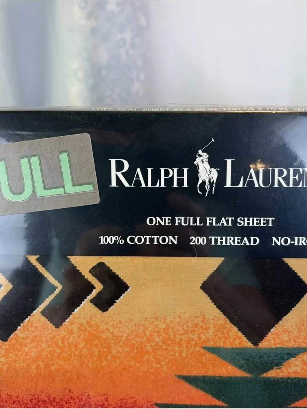 Ralph Lauren Canyon Bright Full Flat Sheet Southwestern Geometric Cotton 200 TC